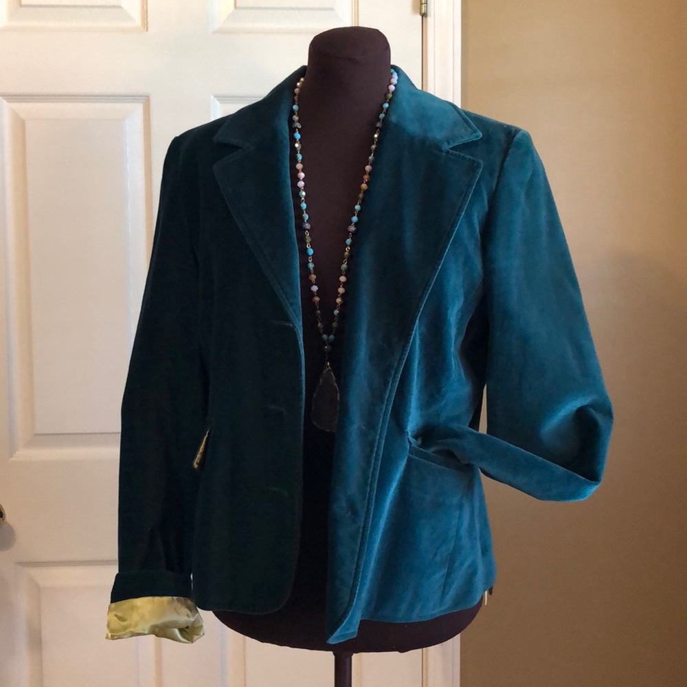 Green velour blazer
